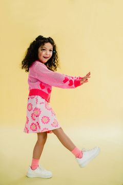 Rock Your Baby Heart Cardigan in pink