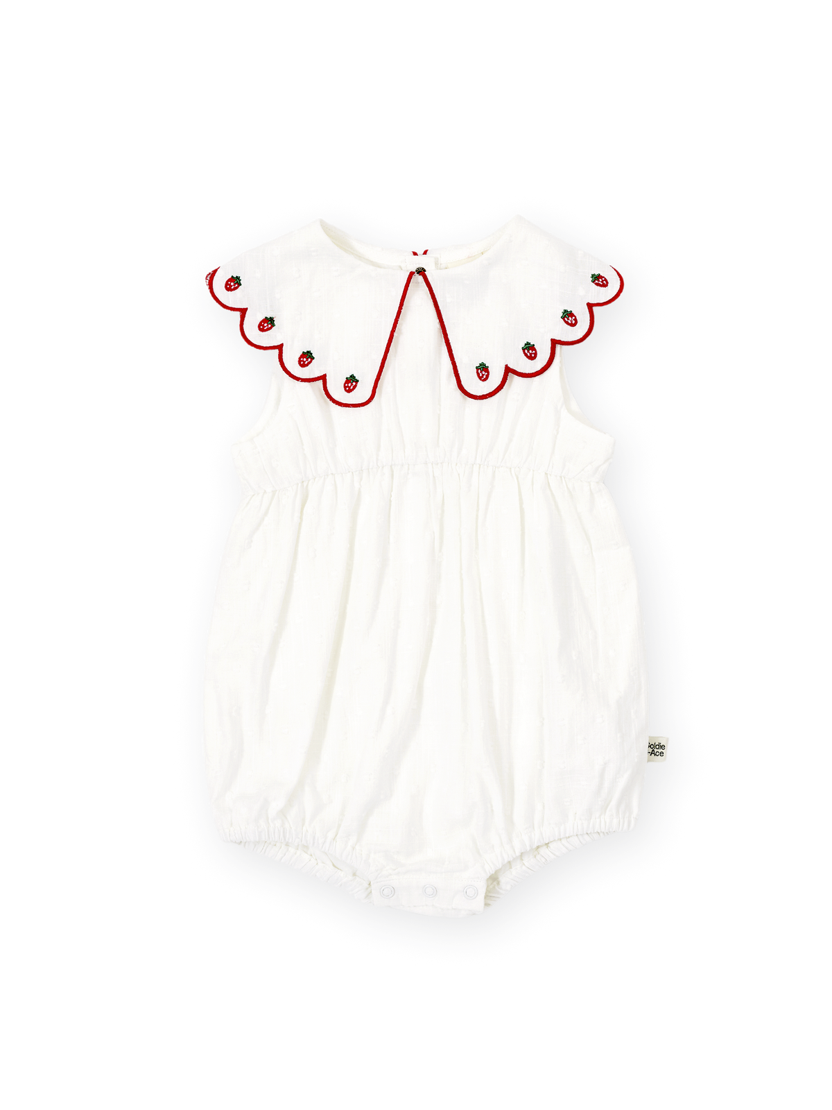 Goldie & Ace Scallop Collar Strawberry Romper