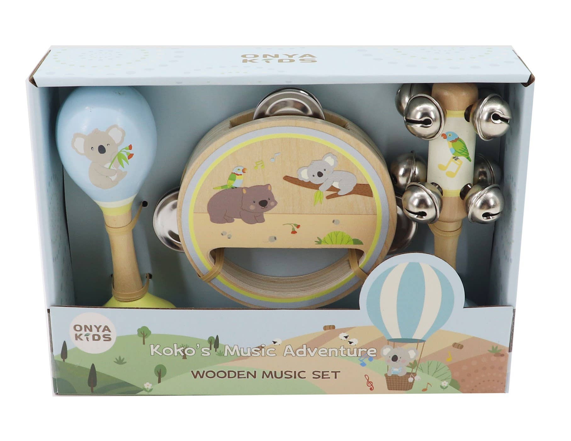 KoKo's Music Adventure Wooden Music 3pcs Set (Koala, rainbow