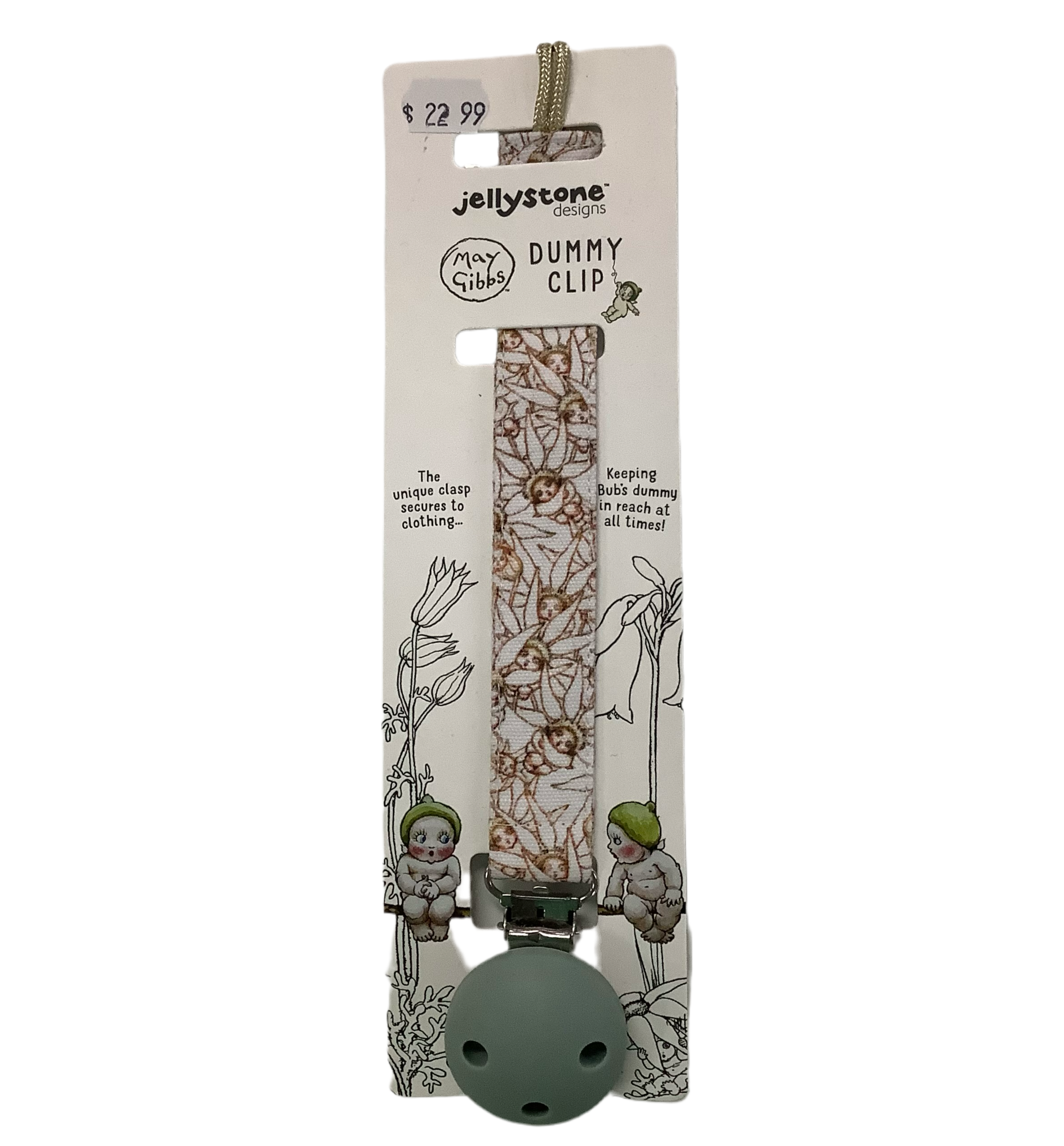Jellystone May Gibbs Dummy Clip Sage in Green
