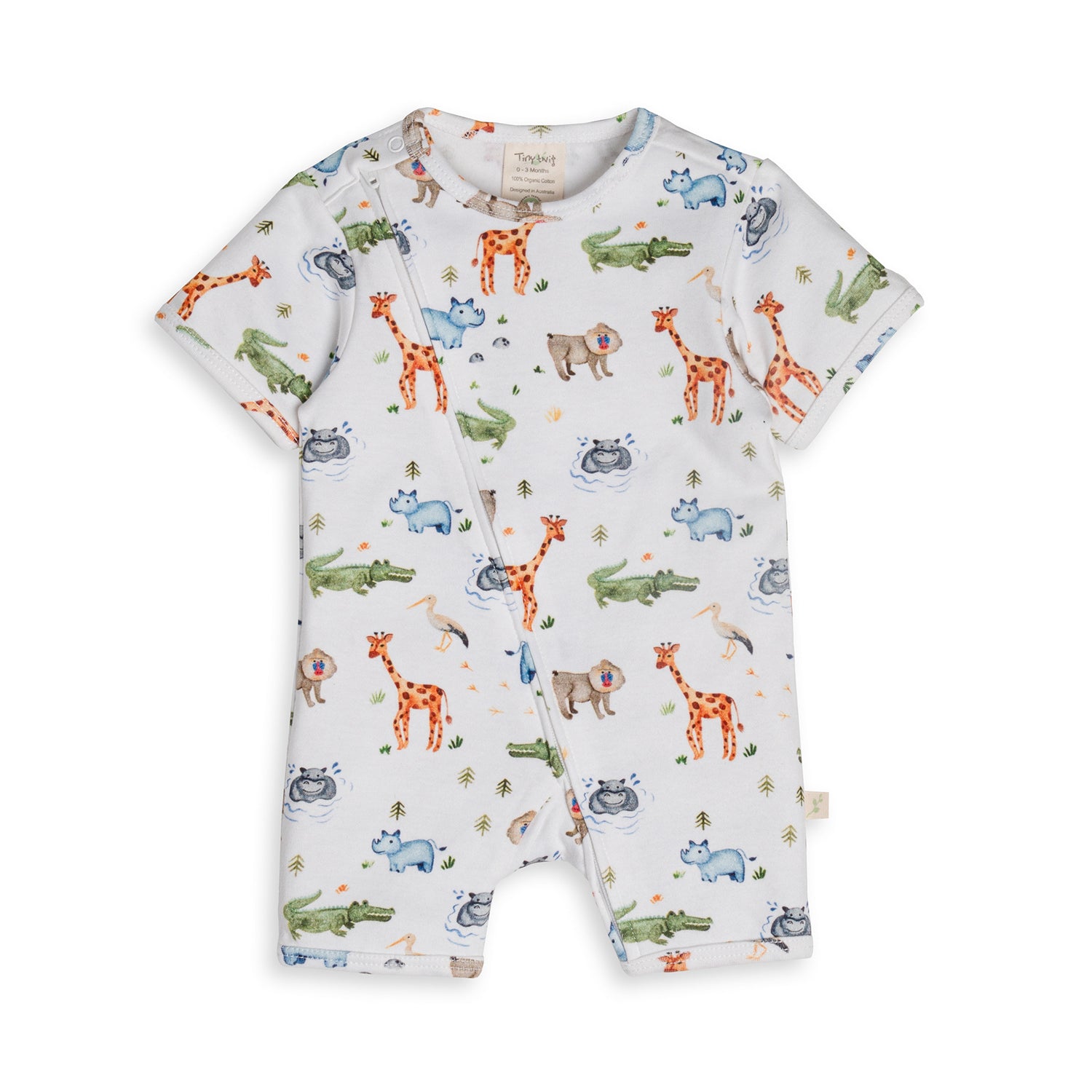 Tiny Twig safari short sleeve zipsuit