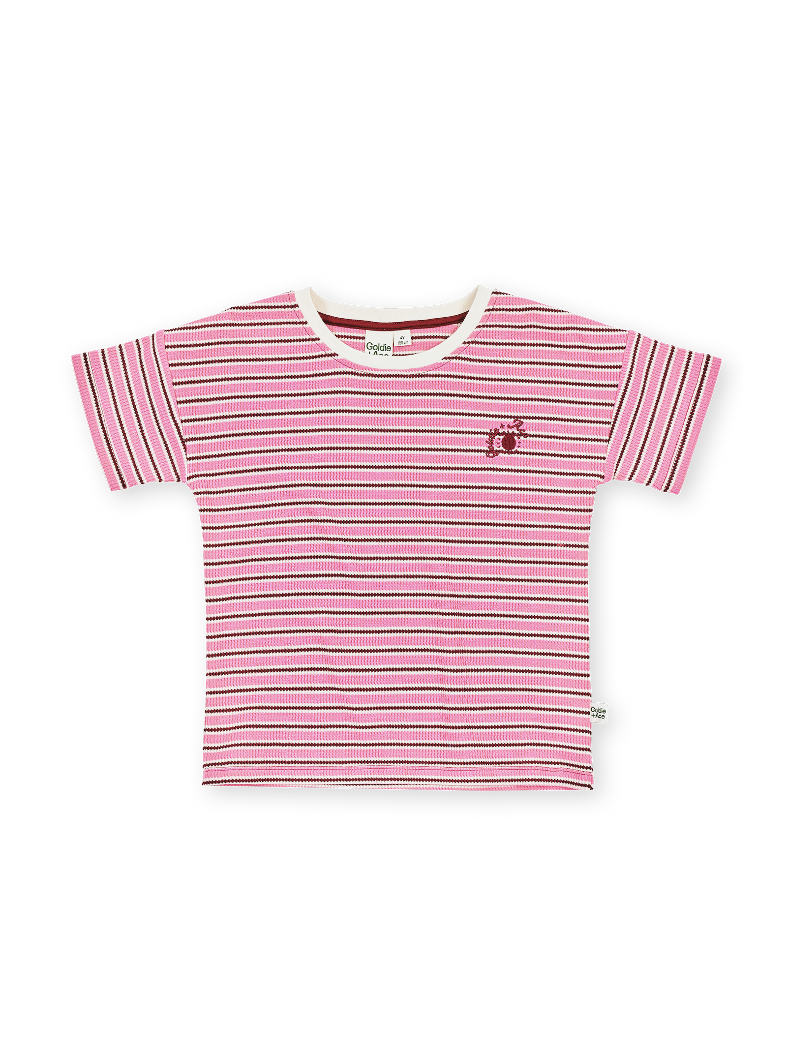 Goldie & Ace Waffle Stripe T-shirt in Pink