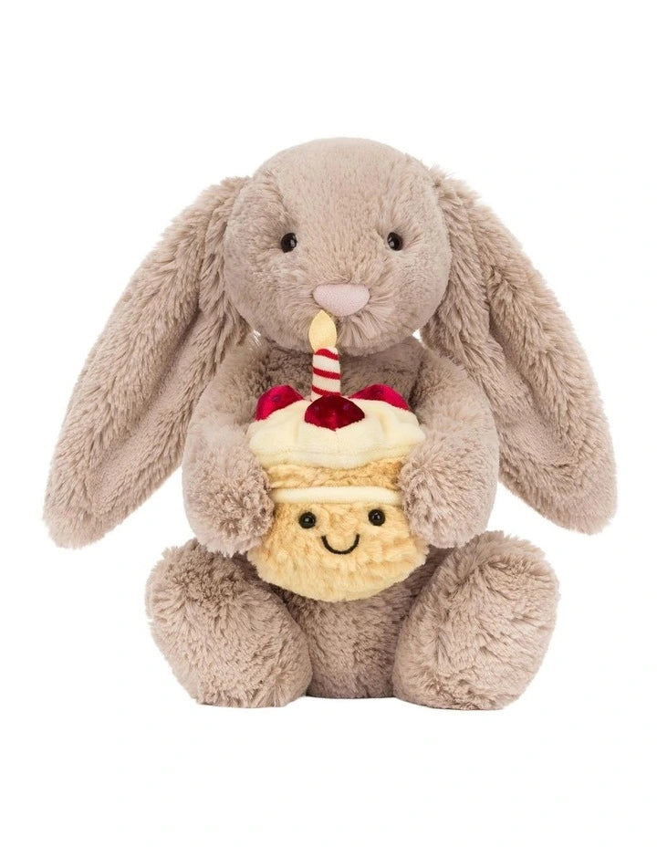 Jellycat Bashful Beige Bunny 'Birthday'