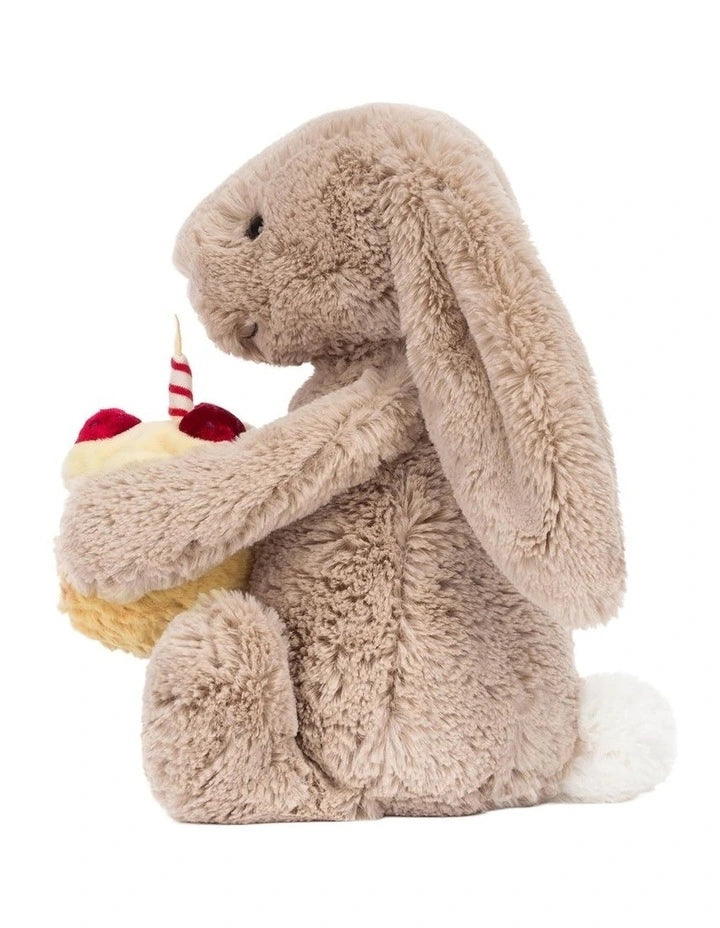 Jellycat Bashful Beige Bunny 'Birthday'