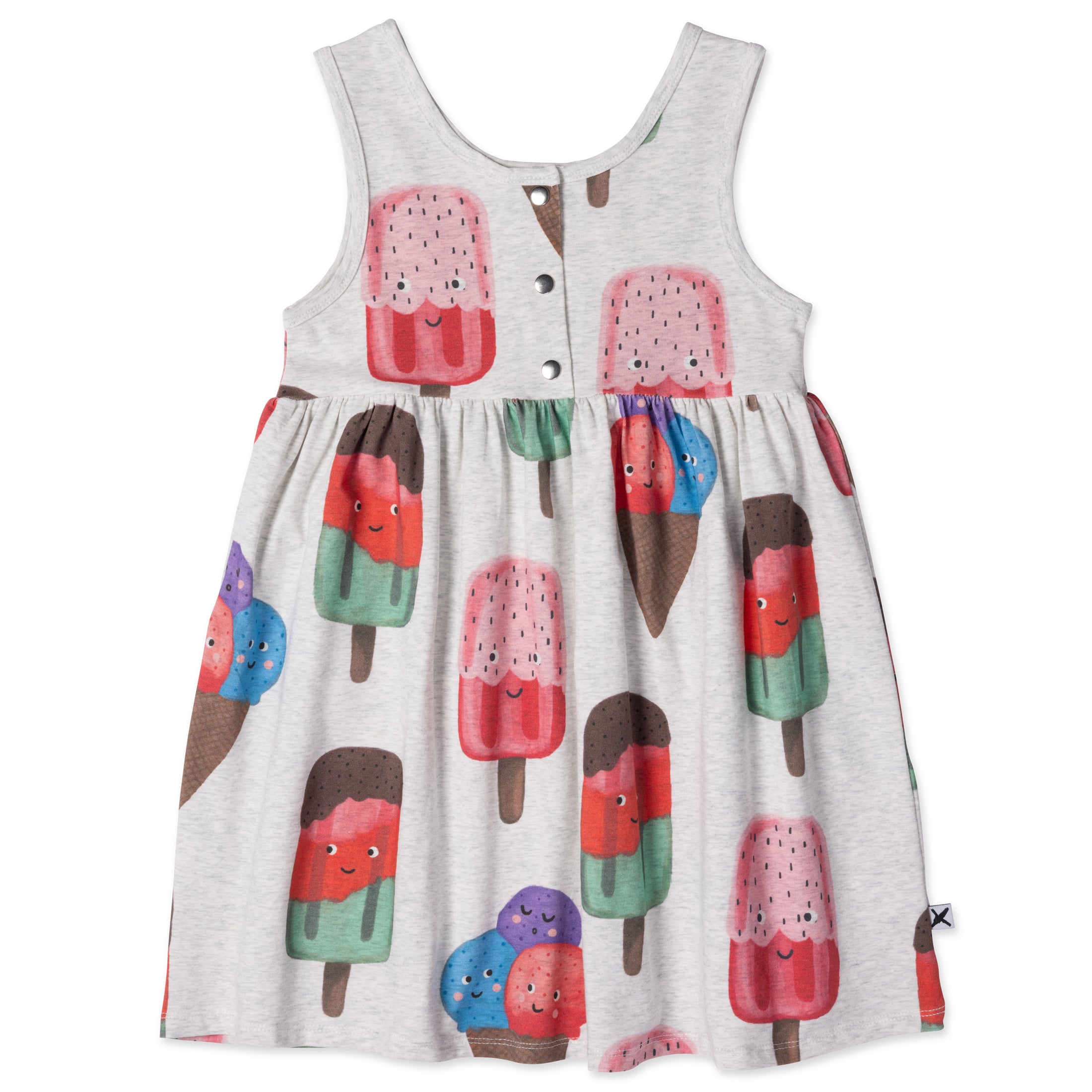 Minti Icecream Stand Dress White Marle in white