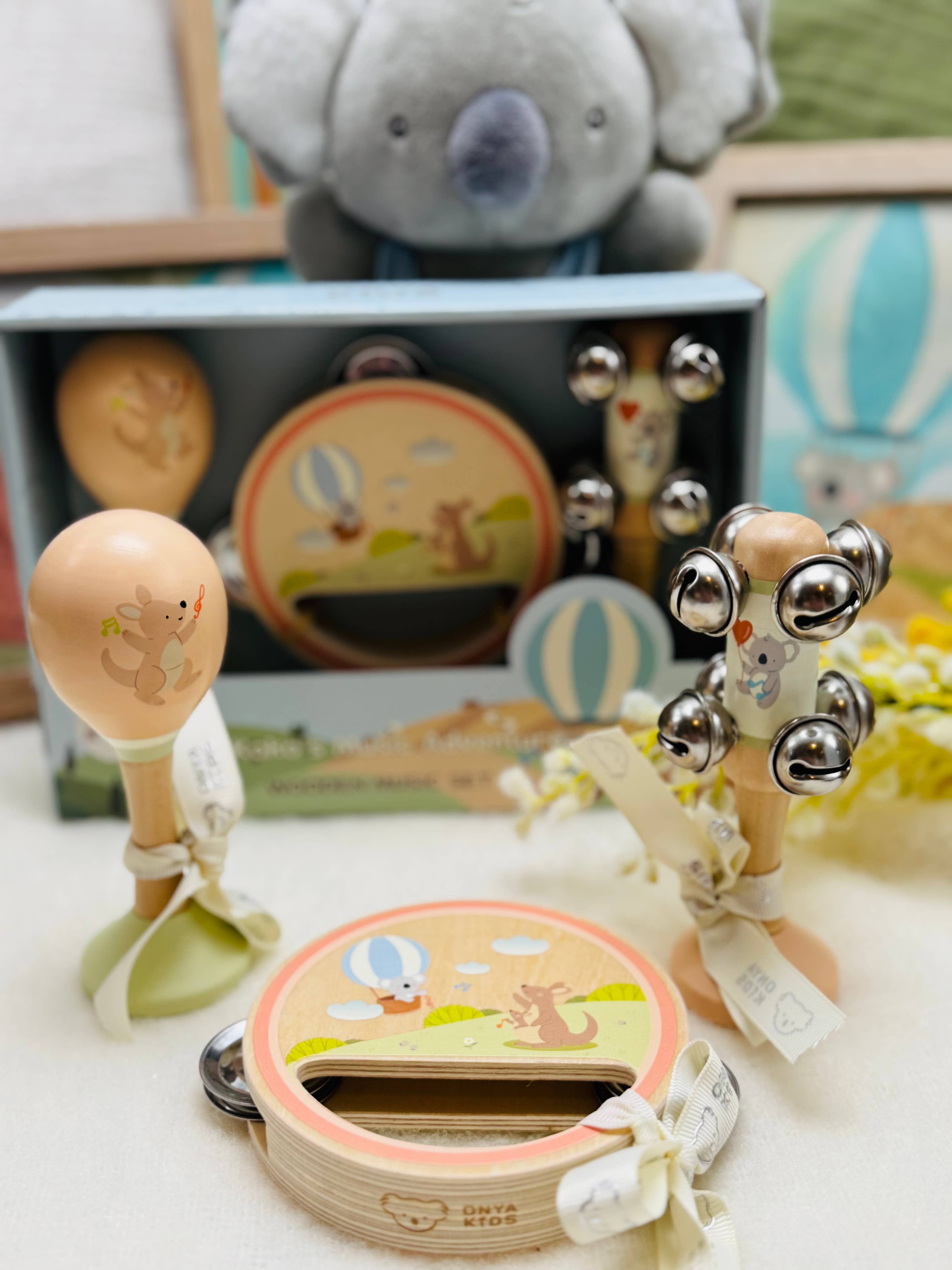 Onya Kids KoKo's Music Adventure Wooden Music 3 pcs Set