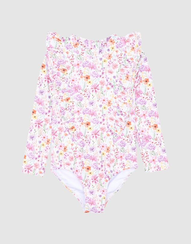 Bebe Nadia LS Sunsuit Nadia Print in Multi