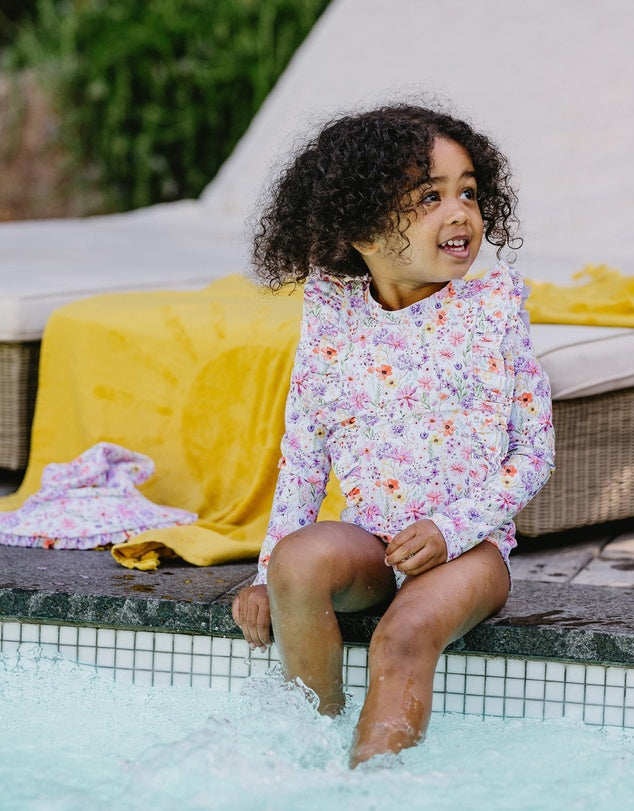 Bebe Nadia LS Sunsuit Nadia Print in Multi