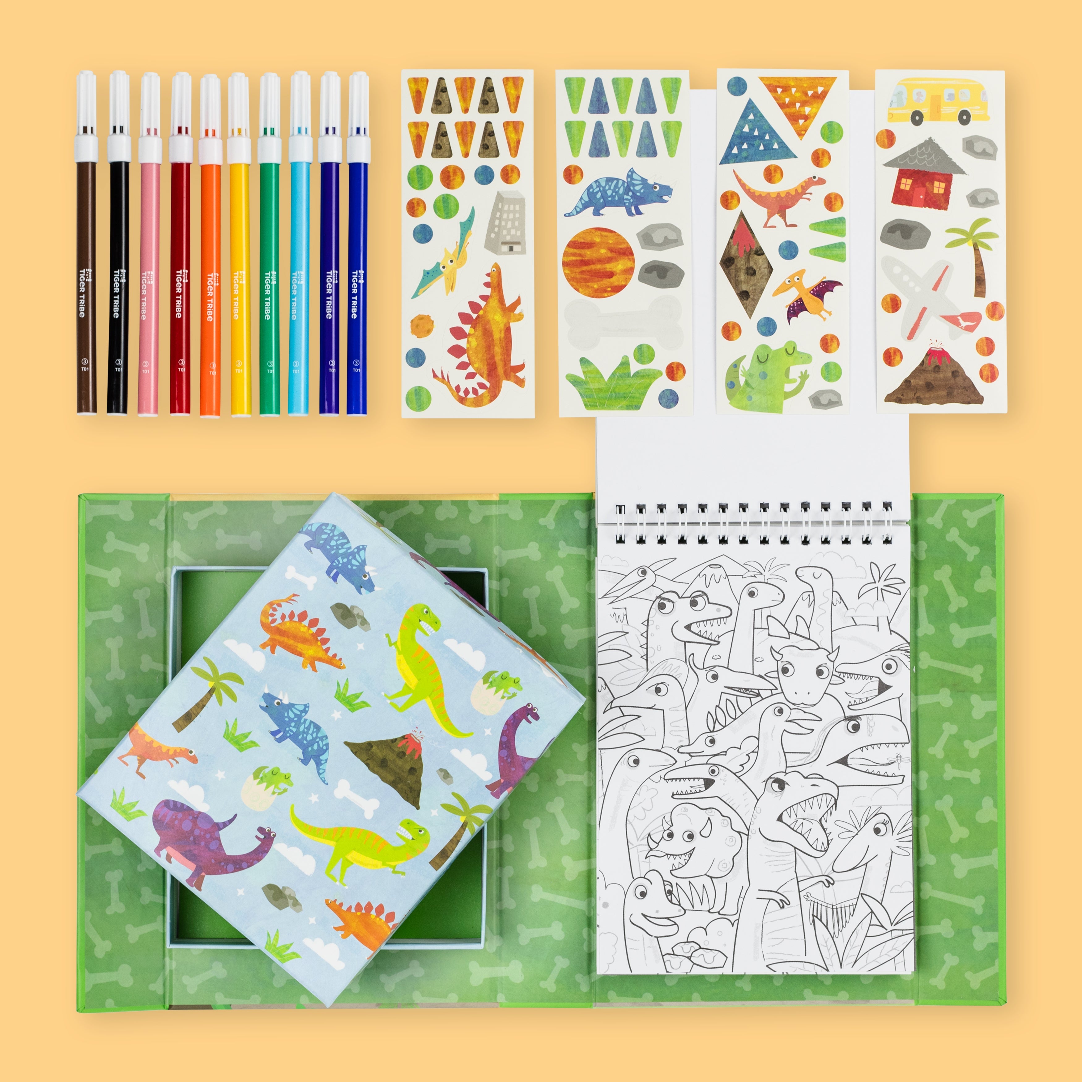 Tiger Tribe Colouring set Dinosaurs