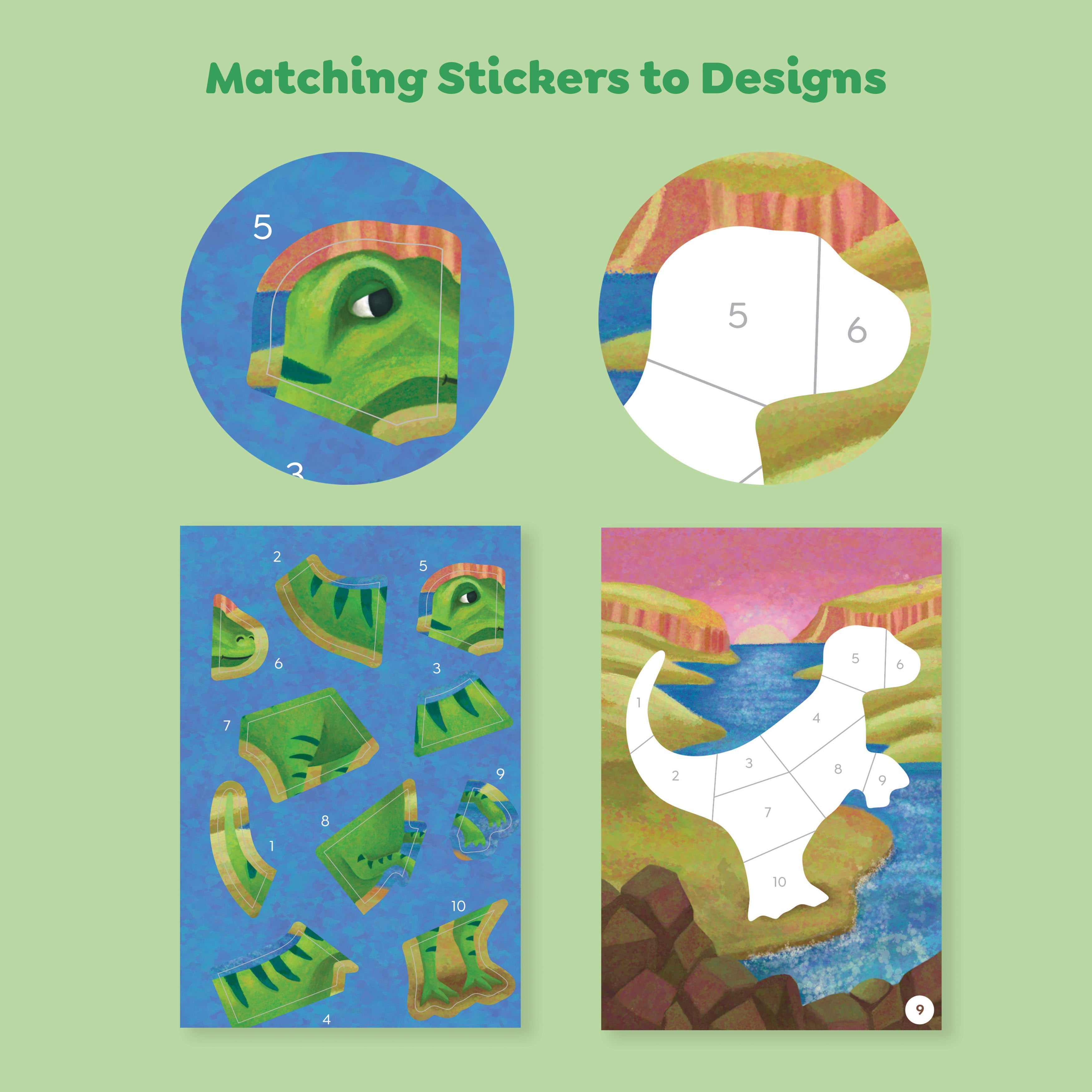 Tiger tribe sticker by numbers dinosaurs