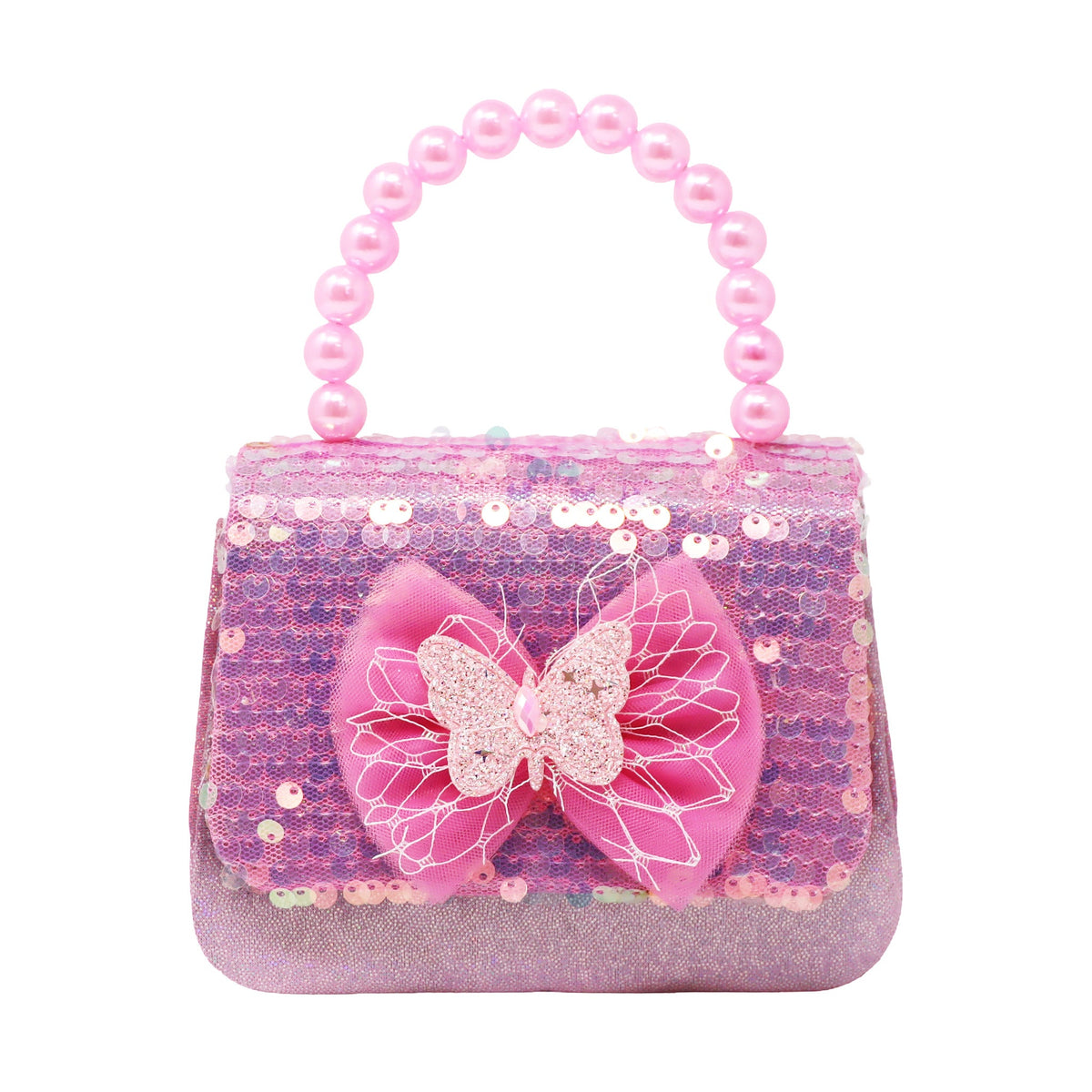 Pink Poppy Butterfly Motif Handbag