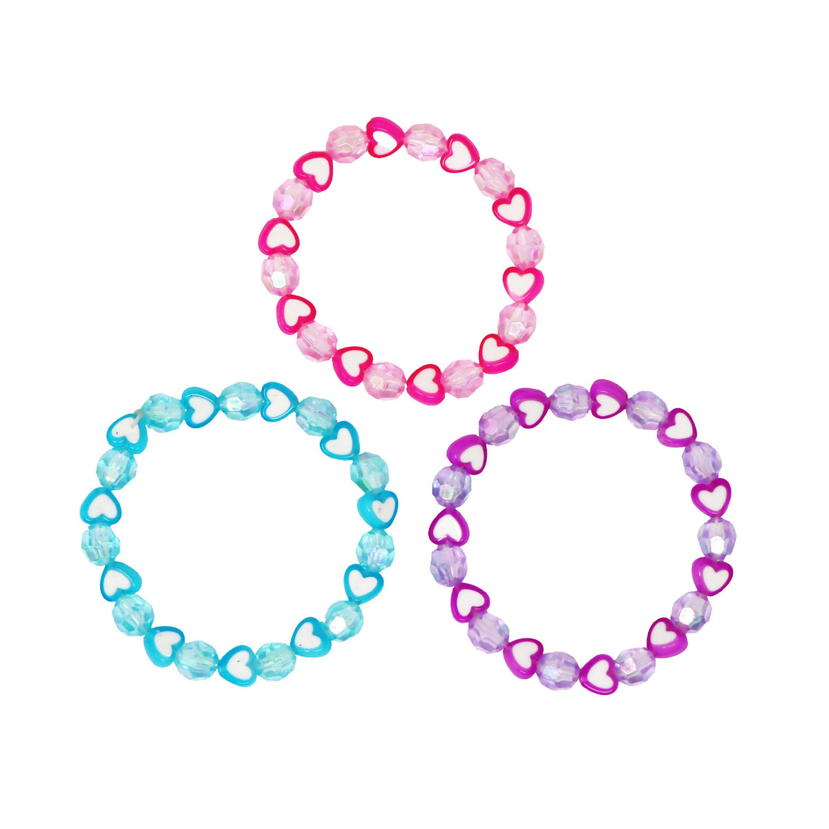 Pink Poppy Love Heart Bracelet Sets