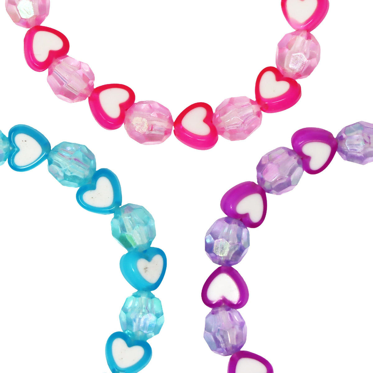 Pink Poppy Love Heart Bracelet Sets