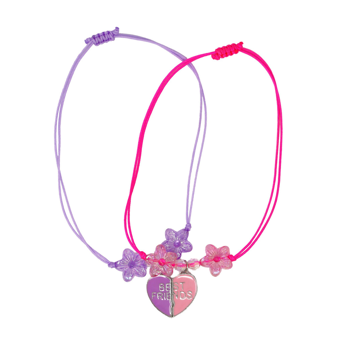 Pink Poppy BFF Joining Heart Cord Bracelet Set