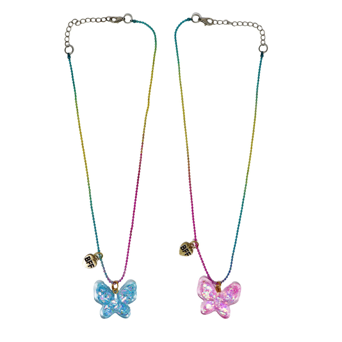 Pink Poppy BFF twinkle butterfly necklace set