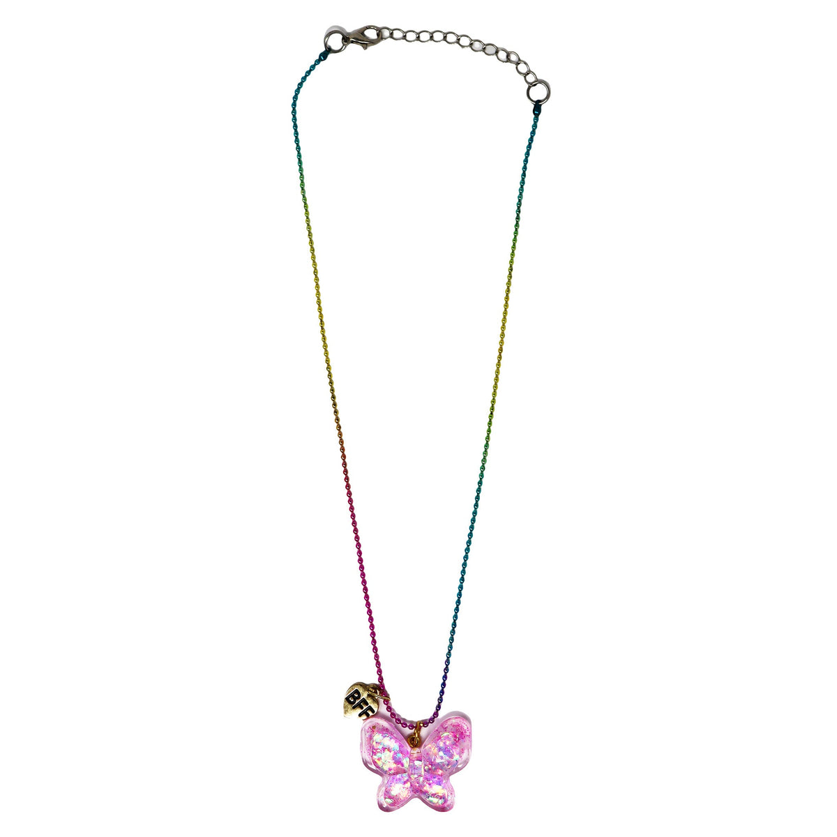 Pink Poppy BFF twinkle butterfly necklace set