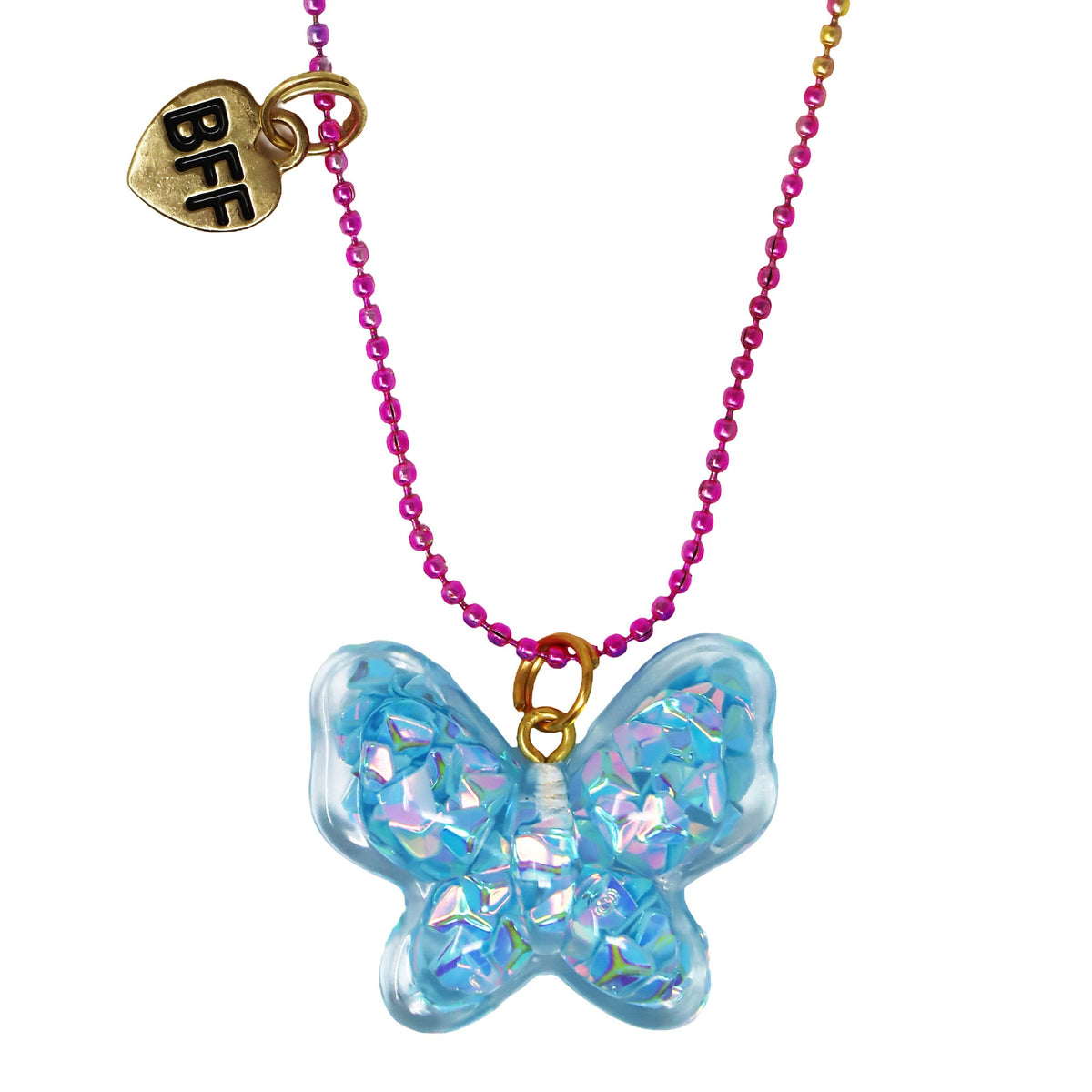 Pink Poppy BFF twinkle butterfly necklace set