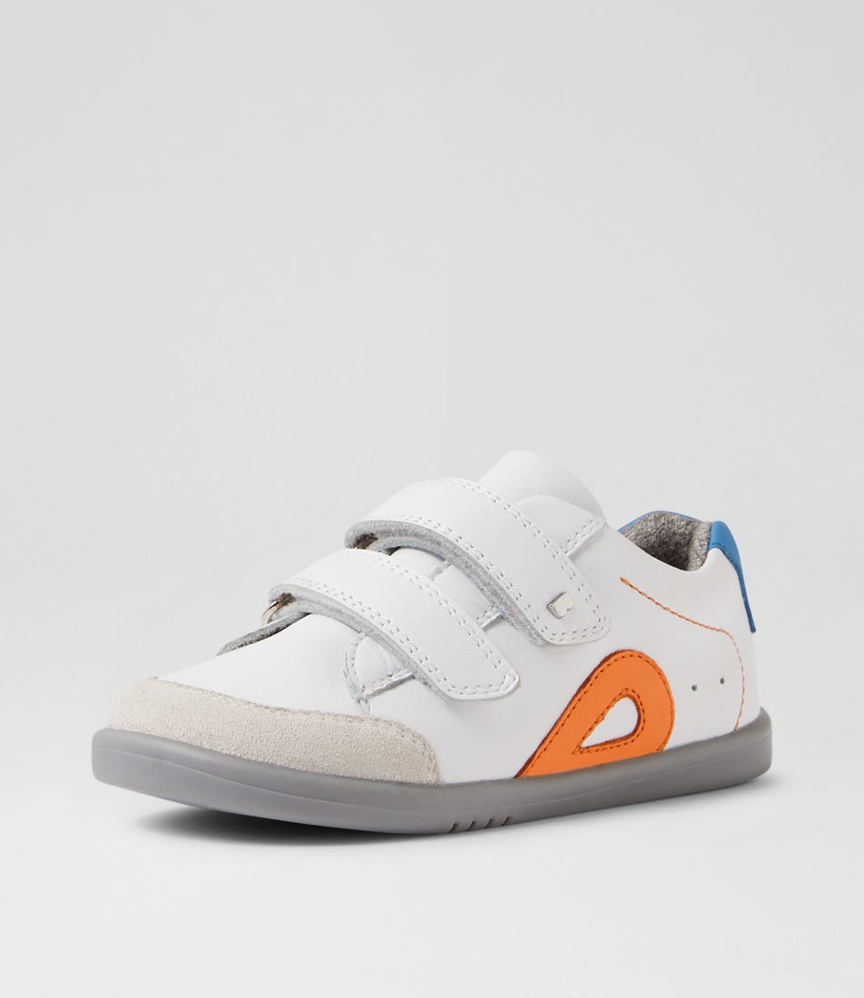 Bobux IW Blaze White Azure Leather Suede Sneakers