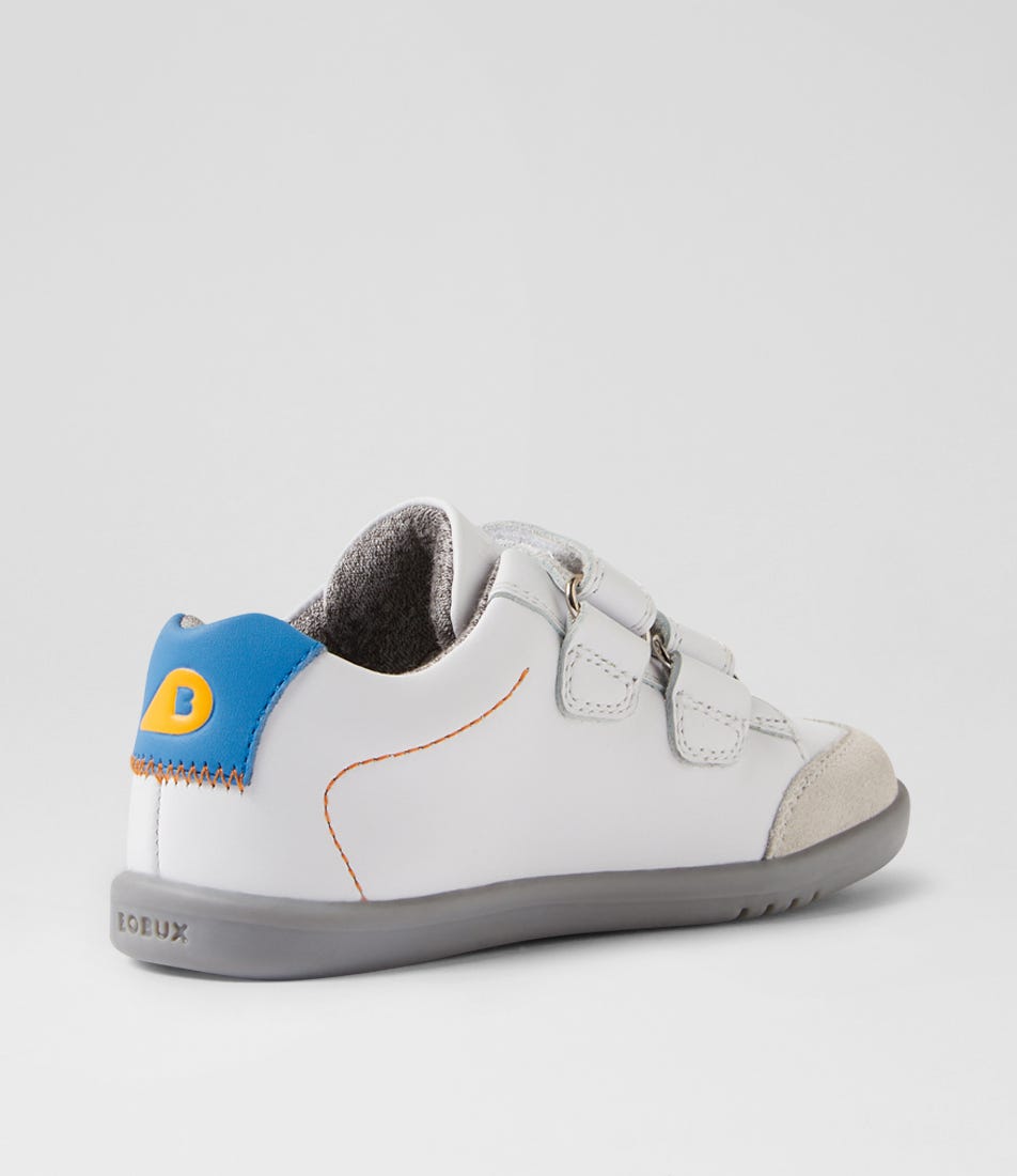 Bobux IW Blaze White Azure Leather Suede Sneakers