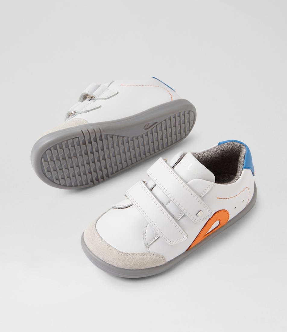 Bobux IW Blaze White Azure Leather Suede Sneakers