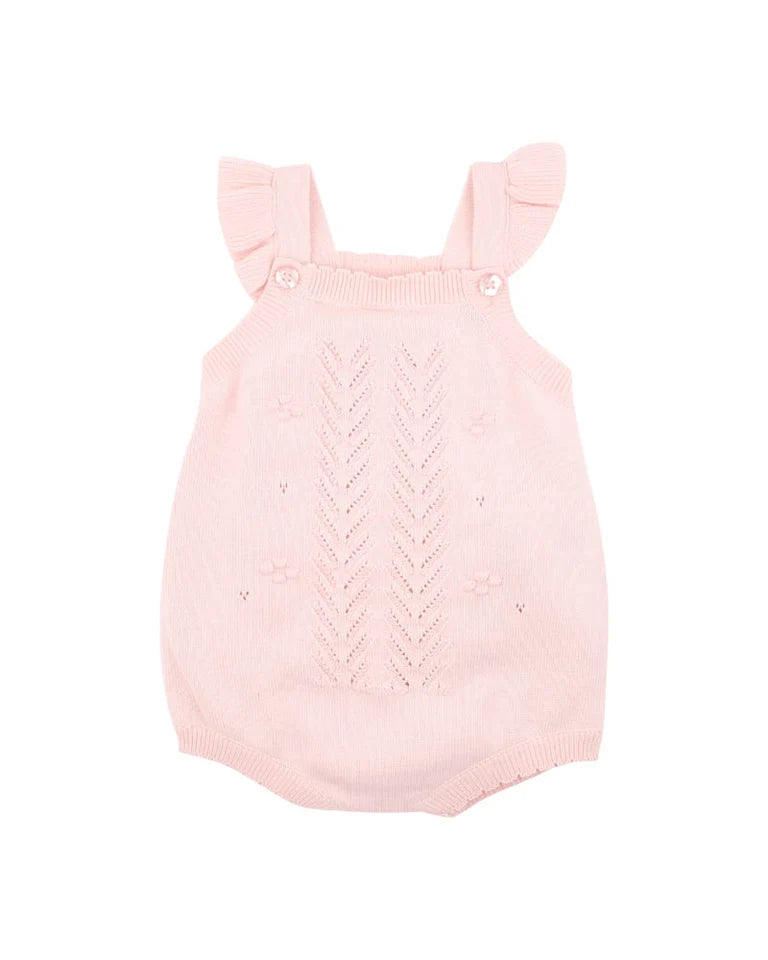 Bebe by Minihaha Organic Pink Bobble Knit Bodysuit - Pale Pink