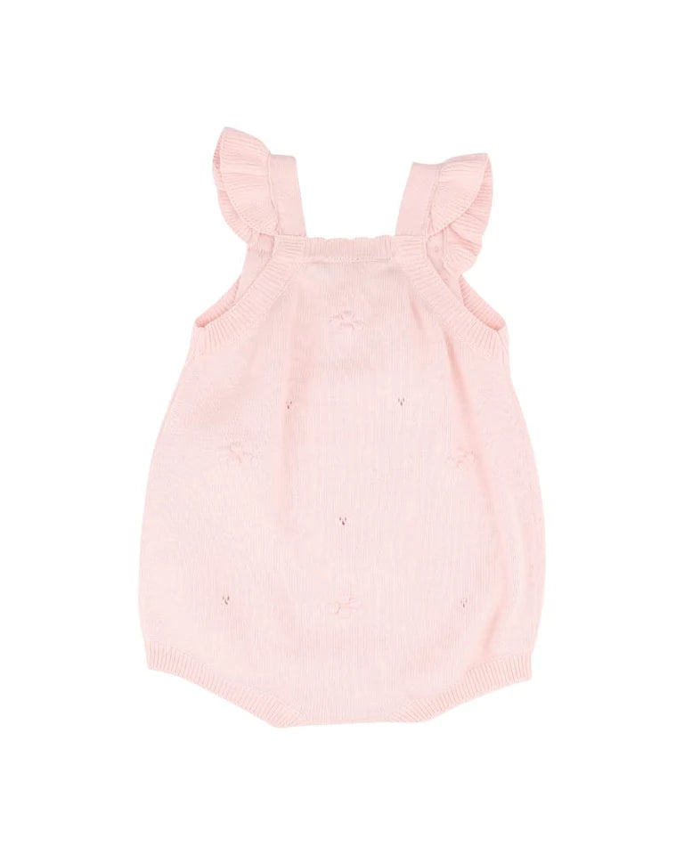 Bebe by Minihaha Organic Pink Bobble Knit Bodysuit - Pale Pink