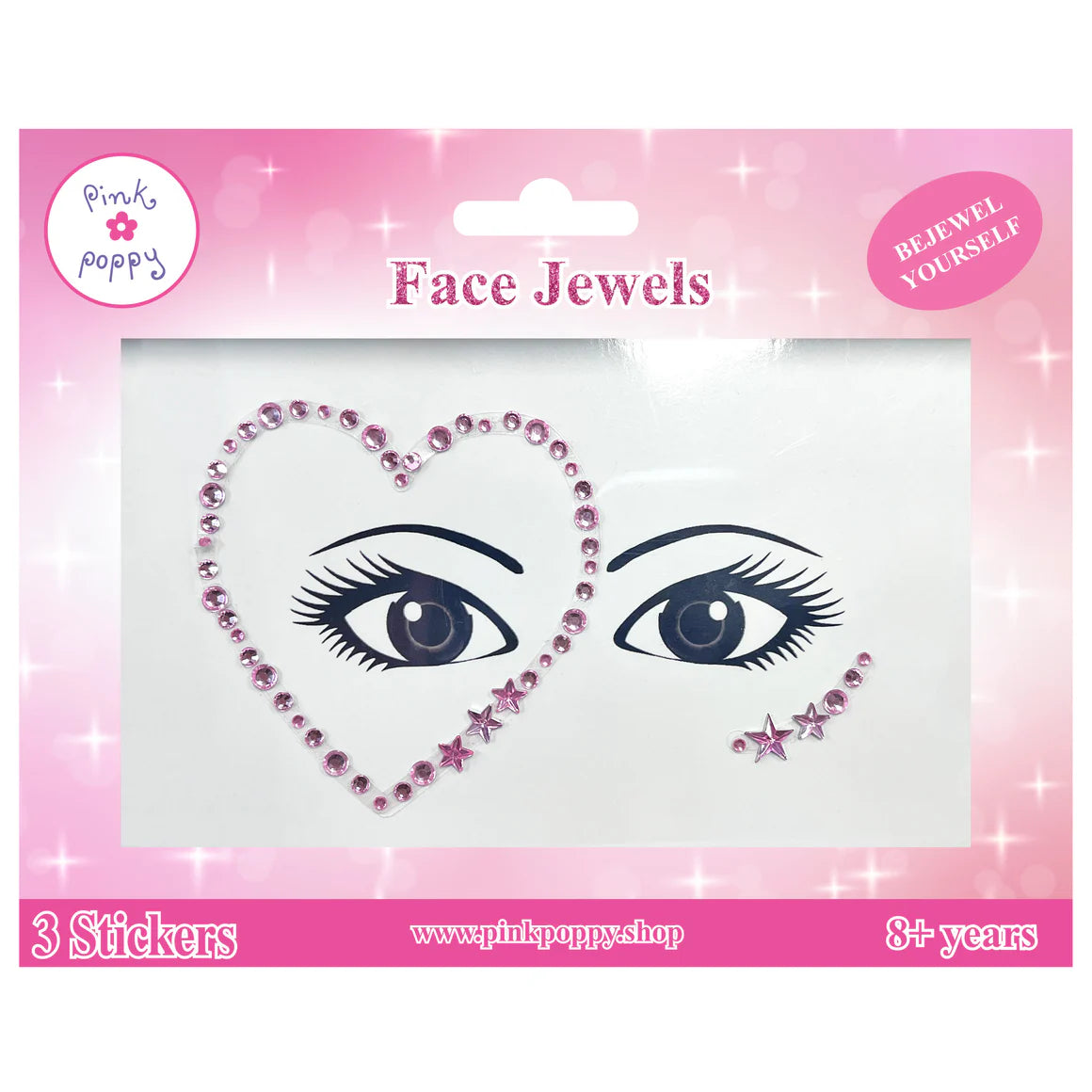 Pink Poppy Lover Face Jewels