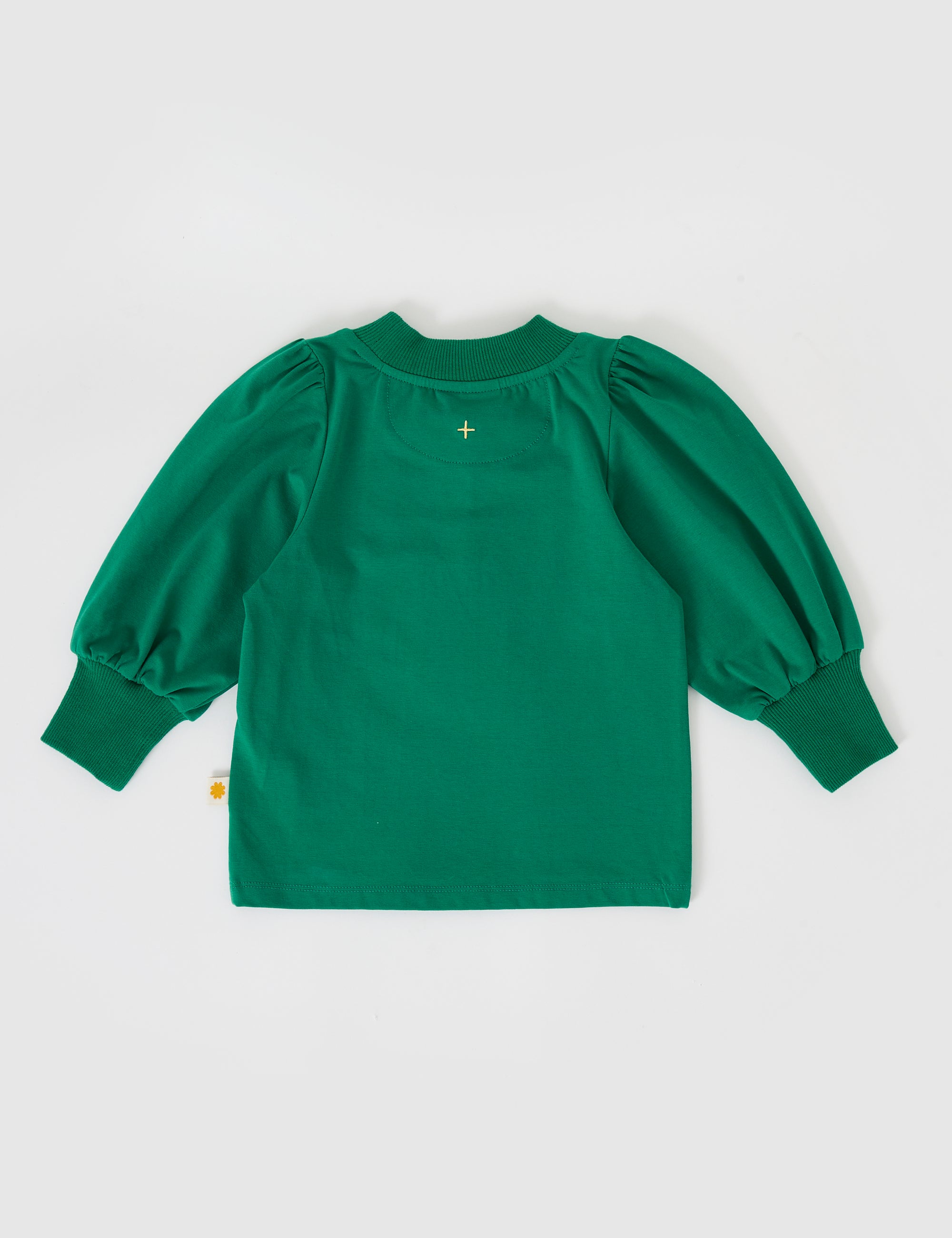 Goldie & Ace Eden Embroidered Puff Sleeve Top in Bottle Green
