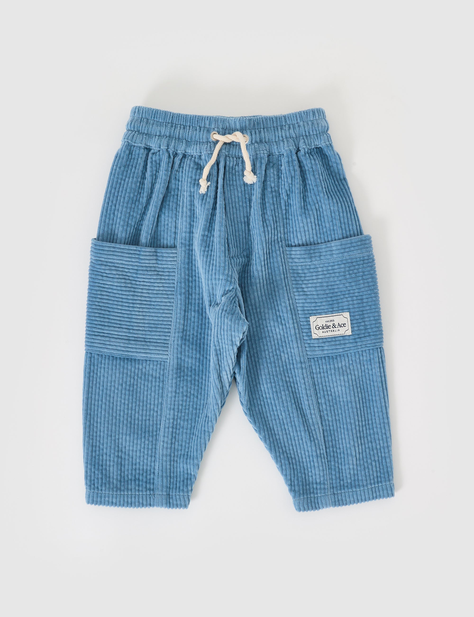 Goldie & Ace Kit Corduroy Pocket Pant in Duck Egg