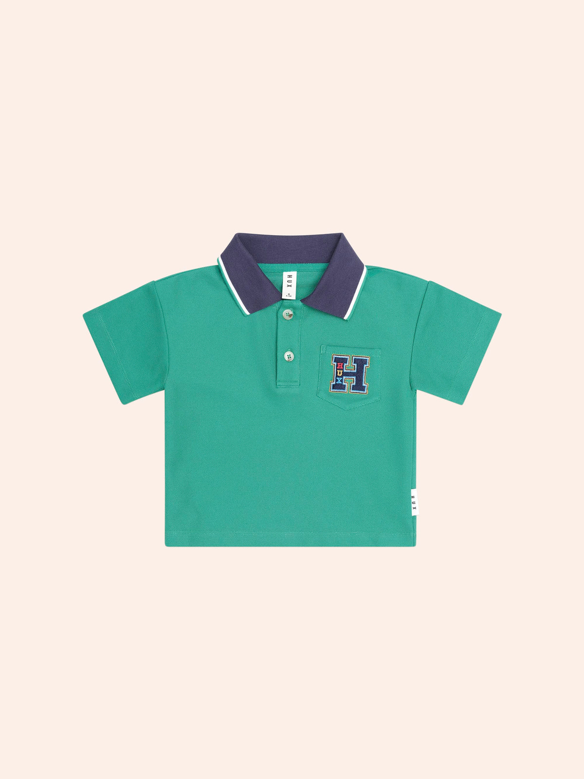 Huxbaby Collegiate Pique Polo - Vintage Green