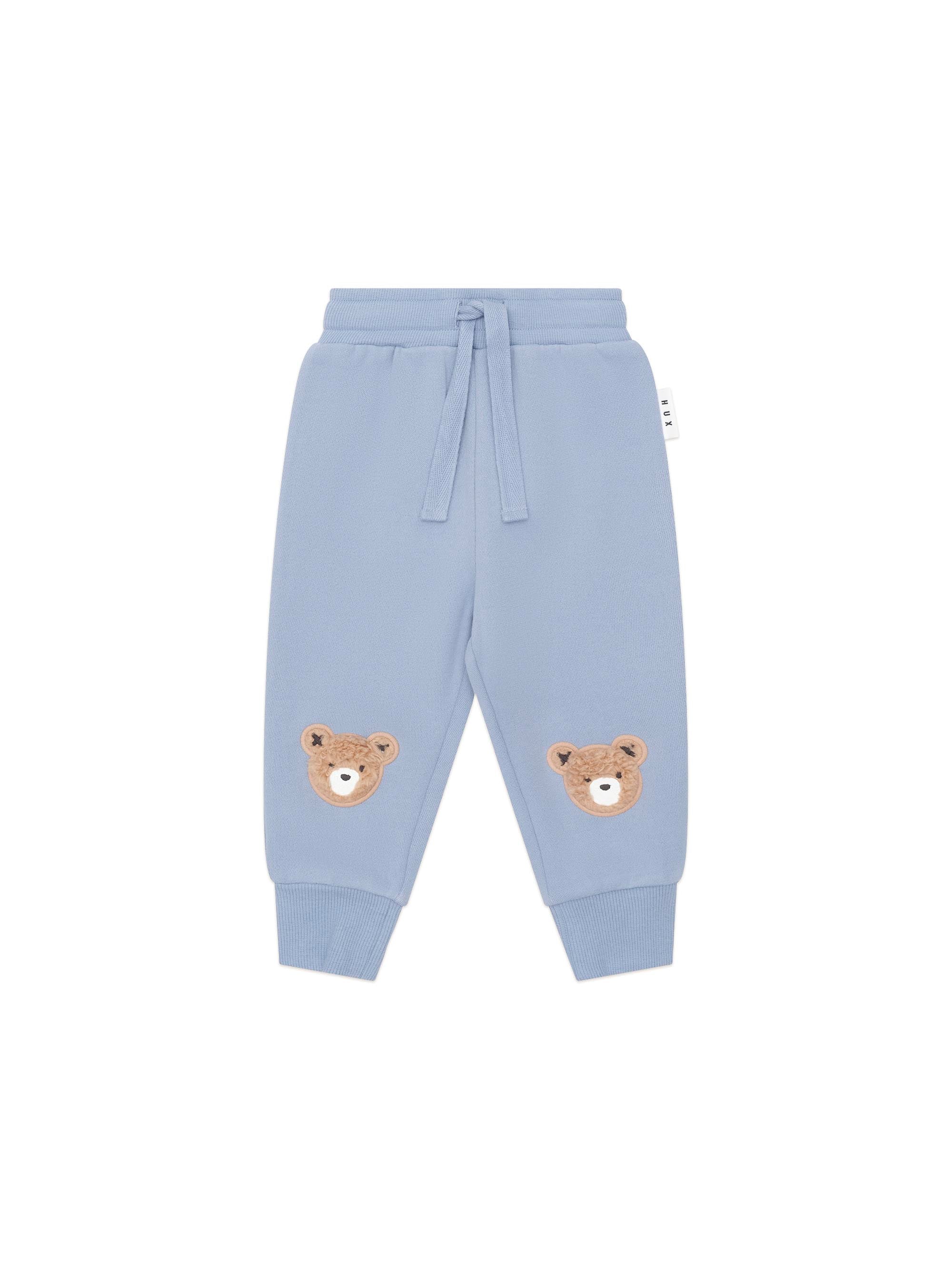 Huxbaby Stone Blue Furry Huxbear track pant in blue