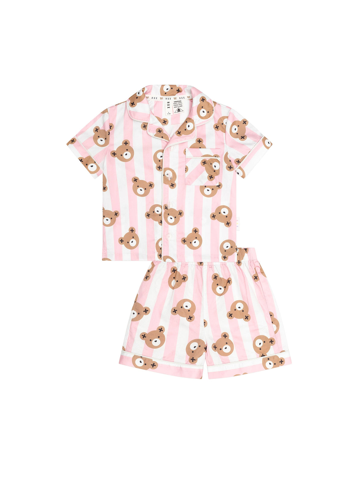 Huxbaby Huxbear Stripe PJs - Strawberry Creme/Almond Milk