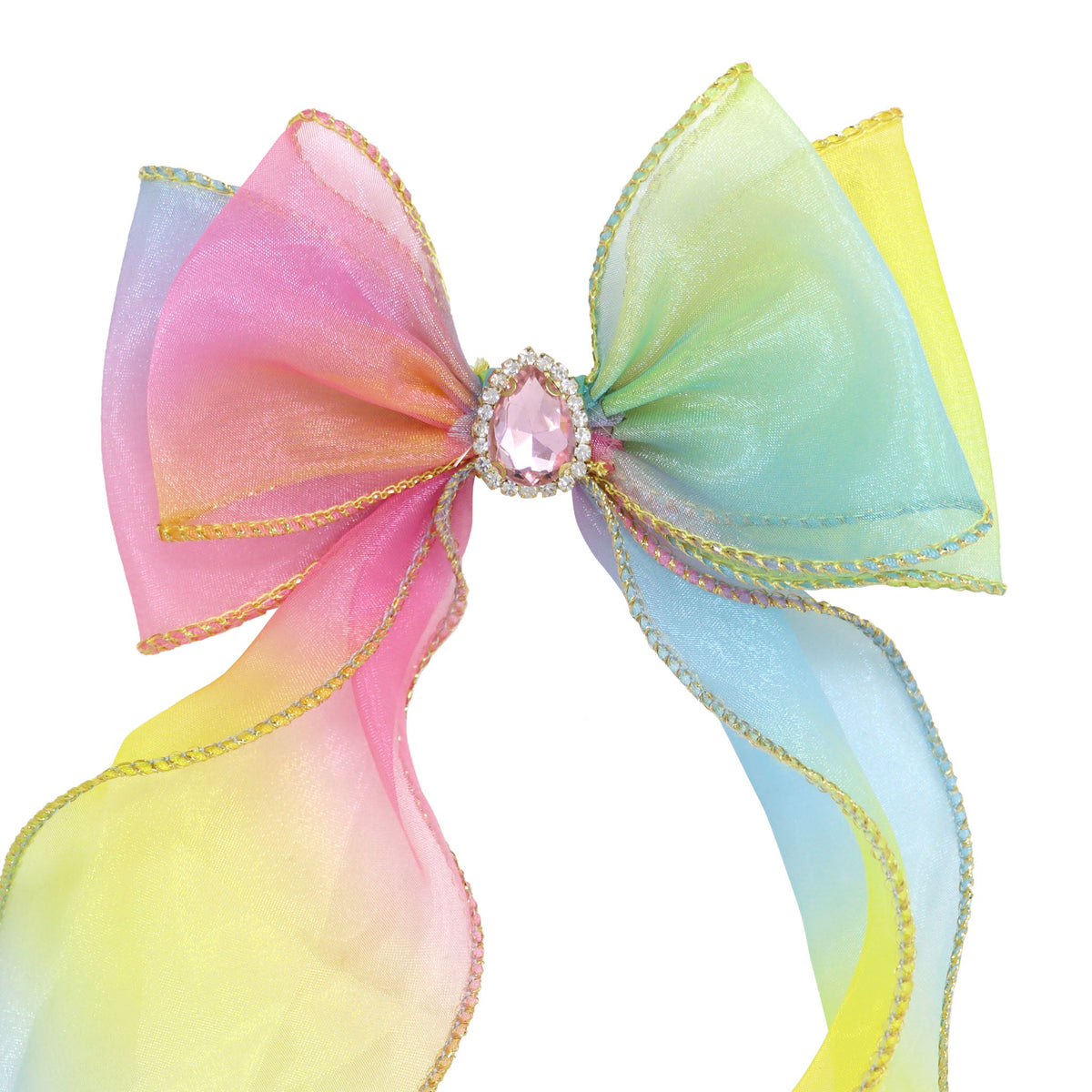 Pink Poppy Rainbow Butterfly Bow Hair Clip
