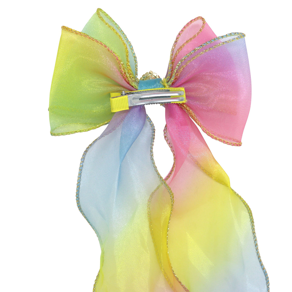 Pink Poppy Rainbow Butterfly Bow Hair Clip