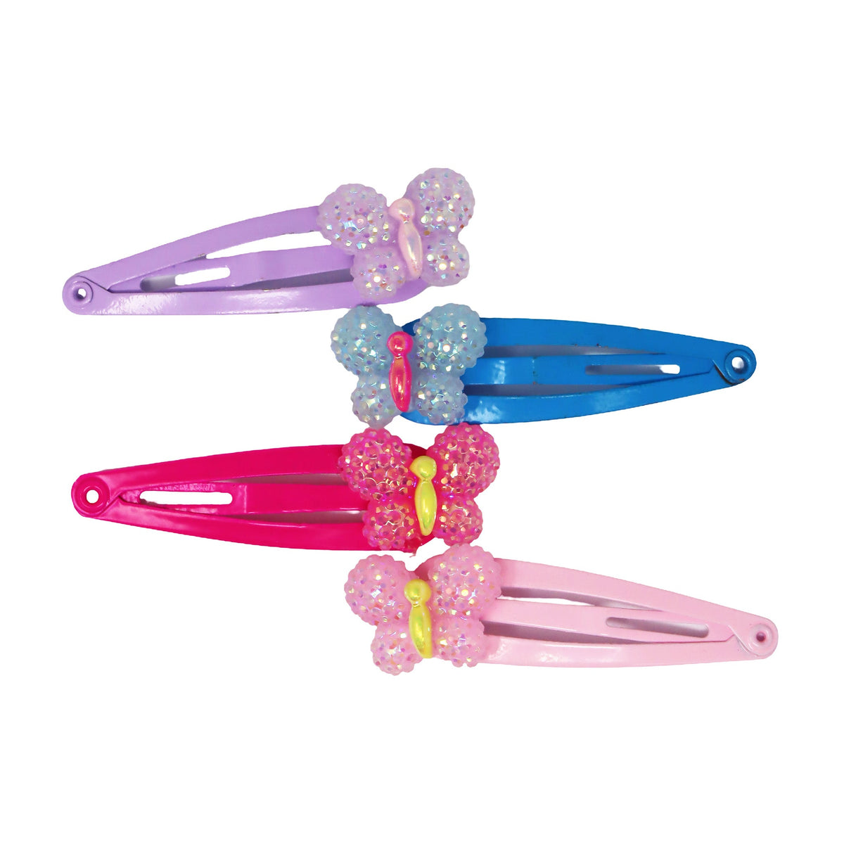 Pink Poppy Sparkle Butterfly Hair Clips