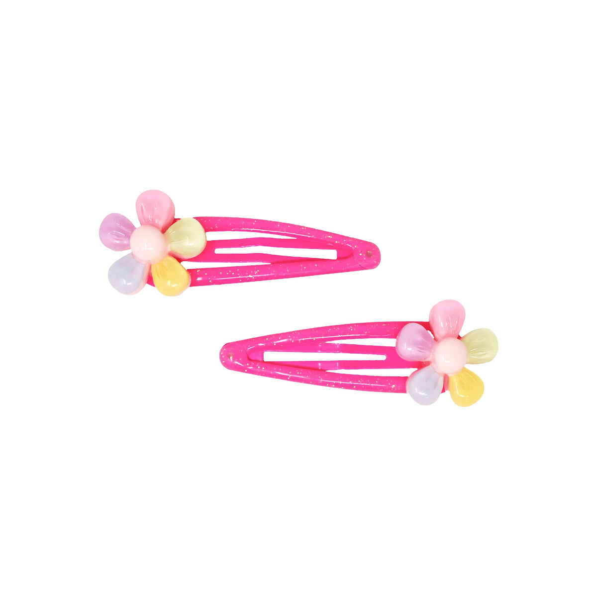 Pink Poppy Pom Pom Hair Clips & Elastics