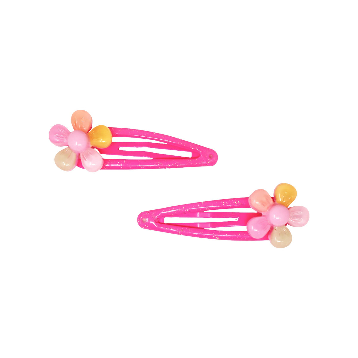 Pink Poppy Pom Pom Hair Clips & Elastics
