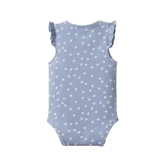 Nature Baby Fleur Bodysuit Petite Chamomile Dusky Print in Blue Multi
