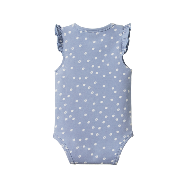 Nature Baby Fleur Bodysuit Petite Chamomile Dusky Print in Blue Multi