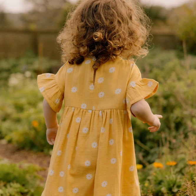 Nature Baby Clara Dress Chamomile Sunshine Print in Multi