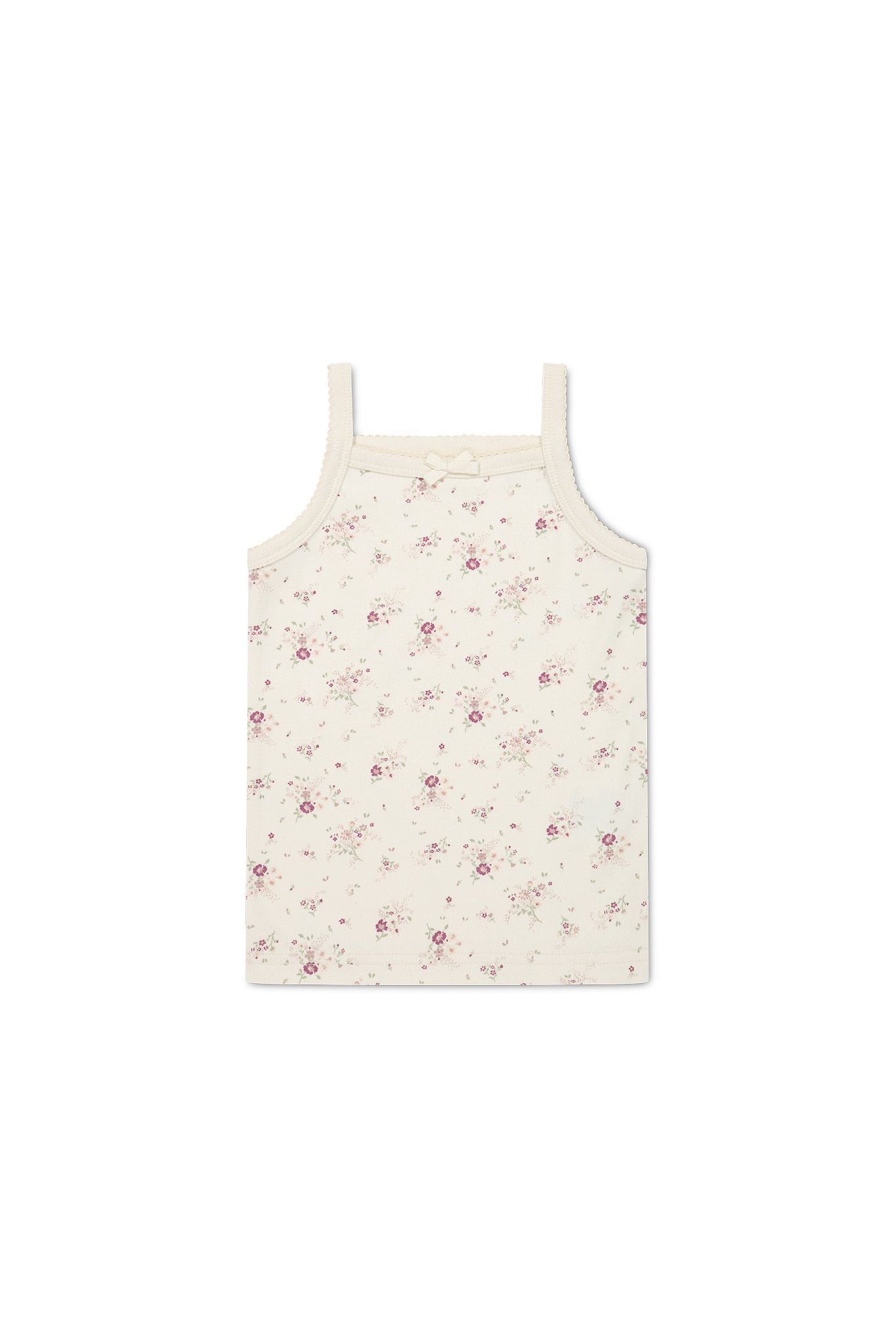 Jamie Kay Organic Cotton Singlet Sweet William Floral Natural in cream