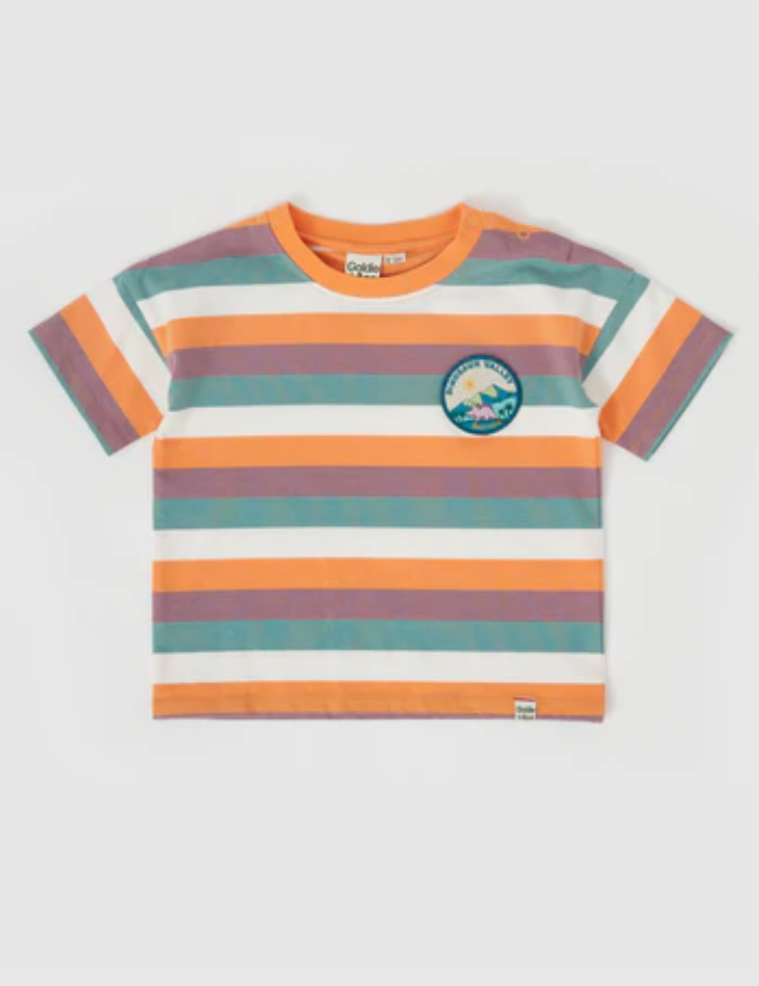 Goldie & Ace Dino Valley Nostalgia Stripe T-Shirt in Multicolour