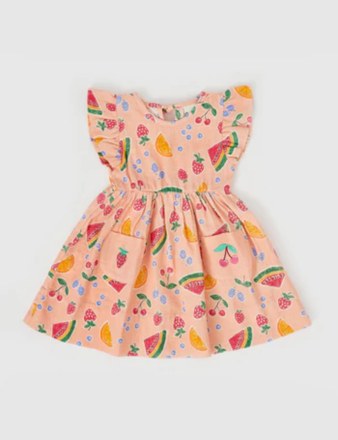 Goldie & Ace Lyla Linen Dress Fruit Salad in Peach