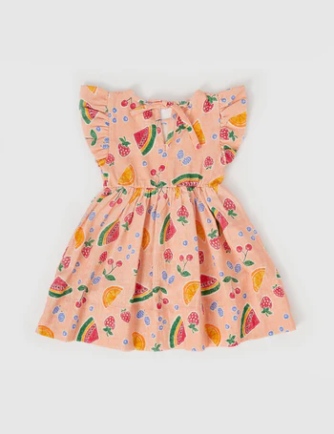 Goldie & Ace Lyla Linen Dress Fruit Salad in Peach