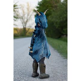 Great Pretenders Teal & Gold Starry Night Dragon Hooded Cape