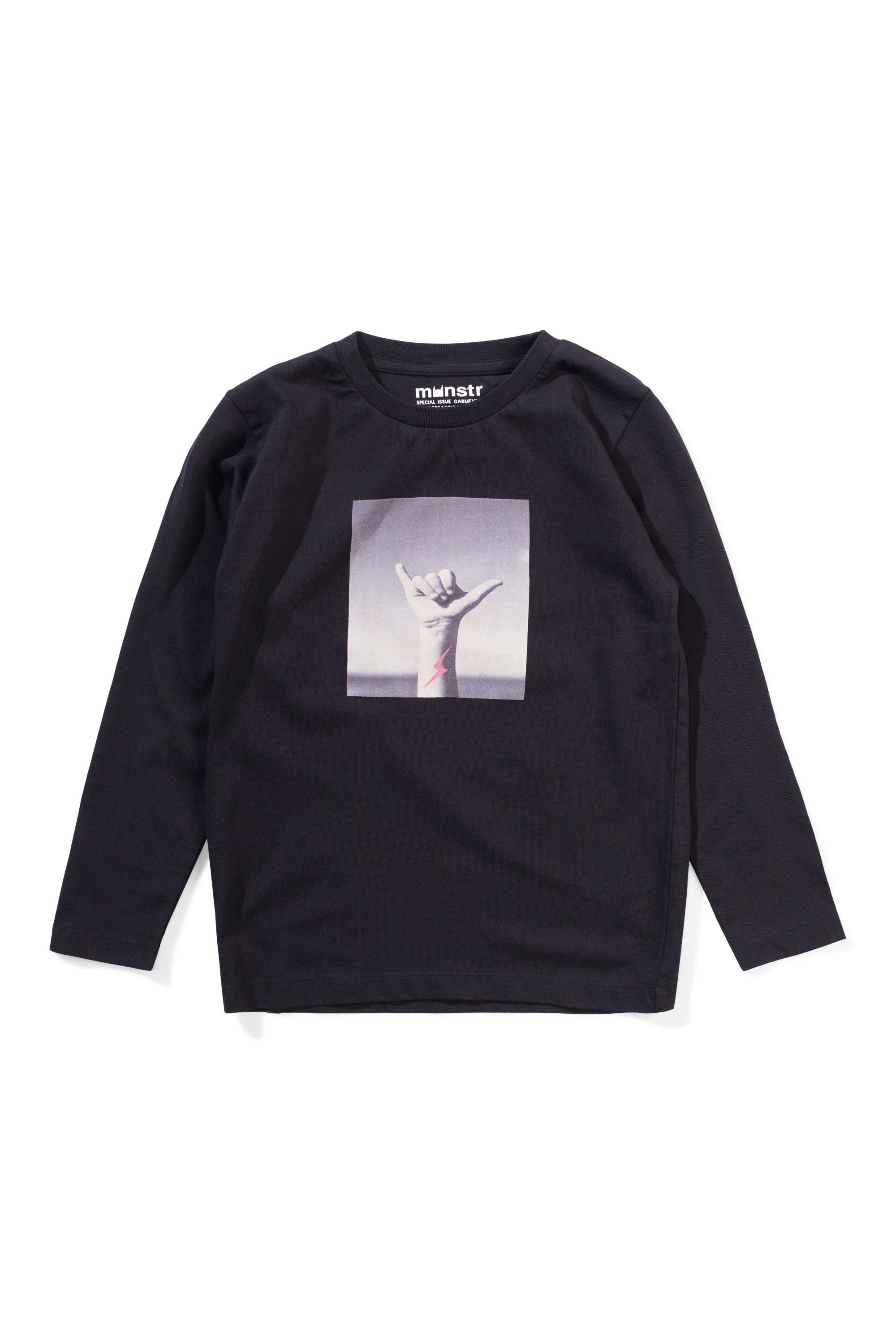Munster kids hang loose LS tee in black