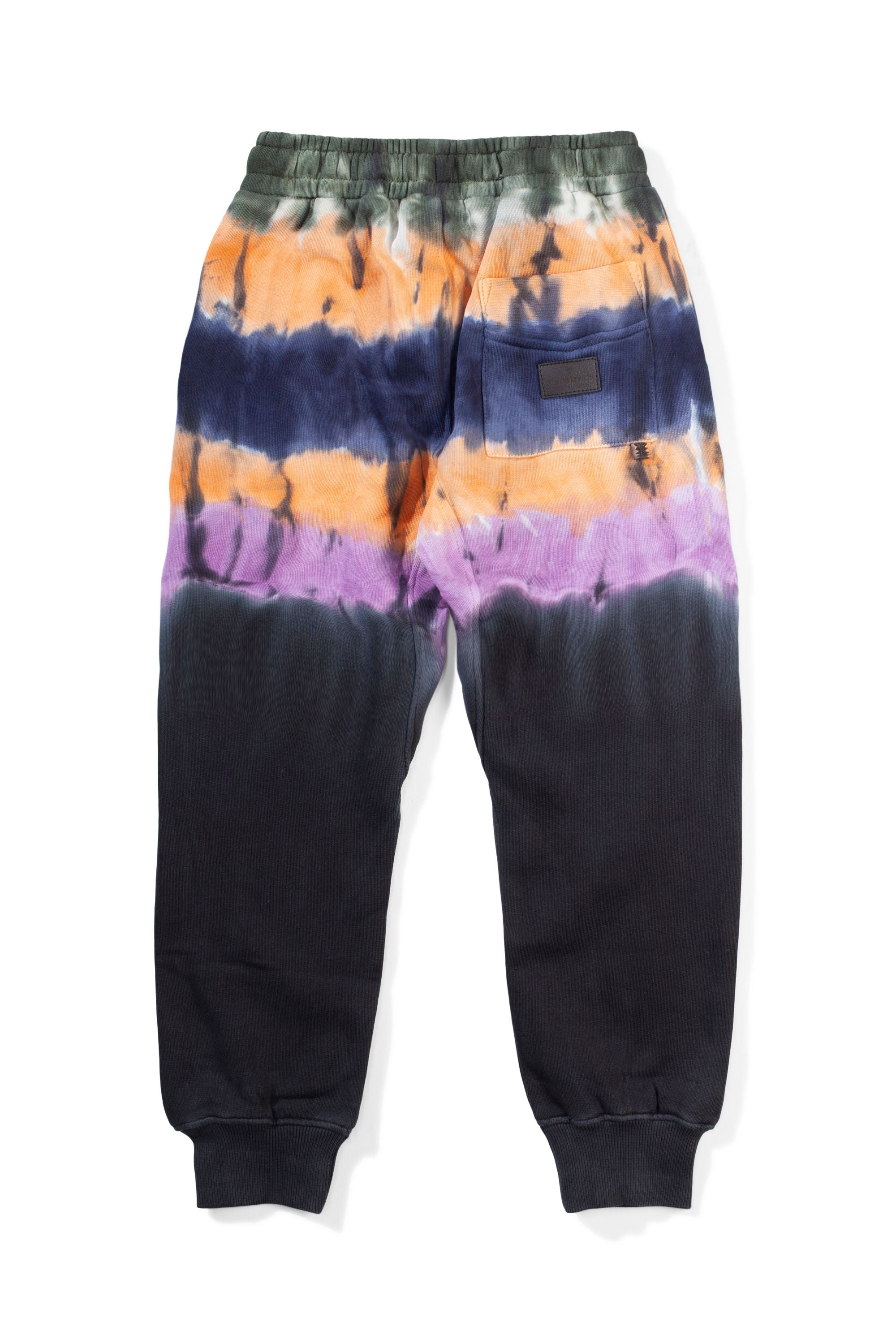 Munster waist deep track pant in black tie dye