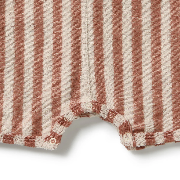 Wilson & Frenchy Cherry Cola Stripe Organic Terry Growsuit