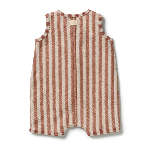 Wilson & Frenchy Cherry Cola Stripe Organic Terry Growsuit