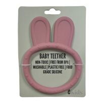 ES kids Baby teether silicone bunny ring
